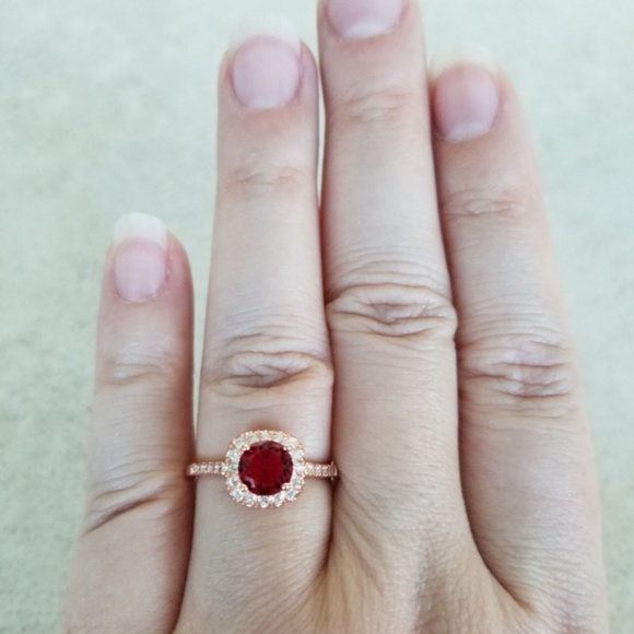 18k Over Sterling Ruby Ring - Picture 8 of 8